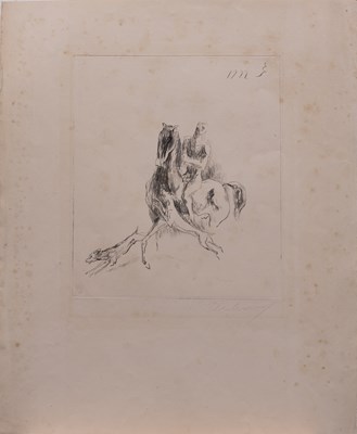 Lot 62 - Reiter auf dem Pferd und Hunde , Edwin Scharff , geb. 21.3.1887