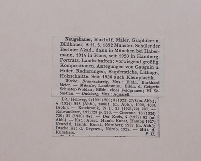 Lot 47 - Rudolf Neugebauer (1892 - 1961)
