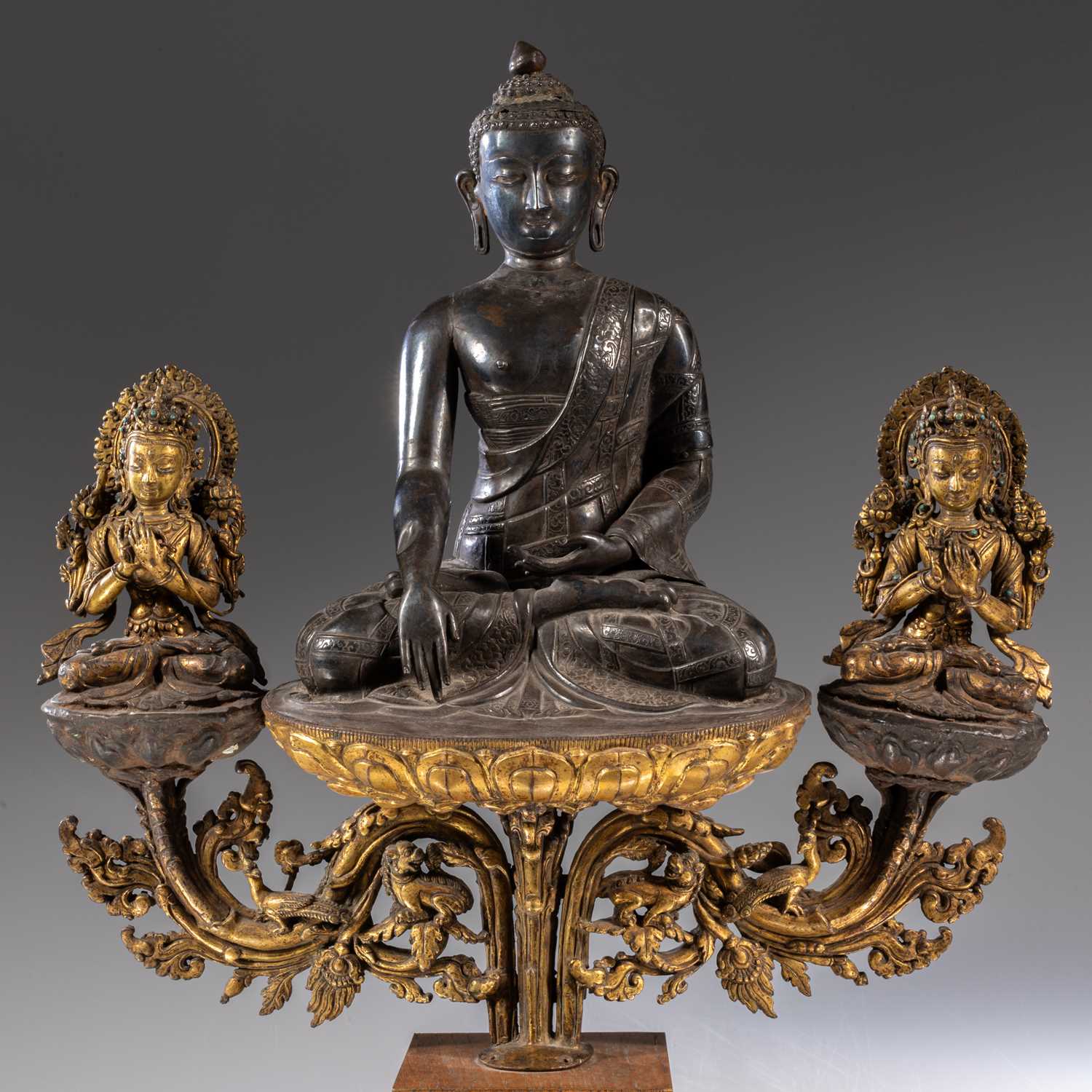 Lot 23 - EXTREMLY RARE BUDDHA WITH CONSORTS