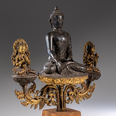 Lot 23 - EXTREMLY RARE BUDDHA WITH CONSORTS