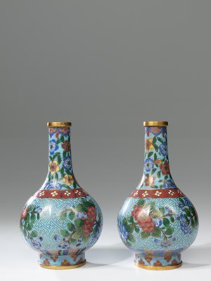 Lot 24 - (R) PAIR OF CHINESE CLOISONNE VASES