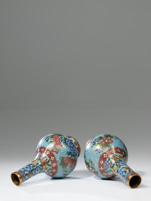 Lot 24 - (R) PAIR OF CHINESE CLOISONNE VASES