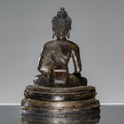 Lot 37 - TIBETAN BRONZE BUDDHA 18TH CENTURY