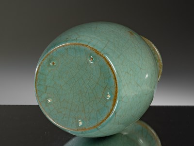 Lot 62 - A LONGQUAN CELADON MALLET-SHAPED VASE