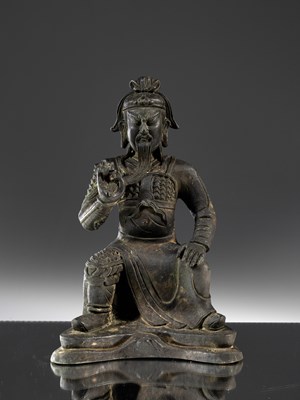 Lot 238 - CHINESE SCULPTURE DEPICTING GUANDI , THE GOD OF WAR