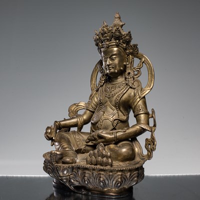 Lot 47 - BRONZE JAMBHALA TIBET OR NEPAL 20TH CENTURY OR LATER