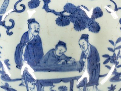 Lot 19 - BLUE AND WHITE FIGURAL JAR